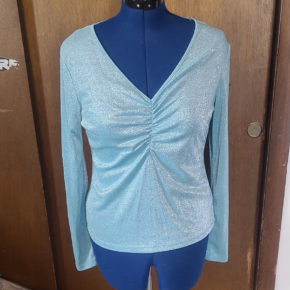 Shimmering Blue Long Sleeve Top